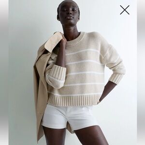 100% Organic Cotton Striped Crew Sweater